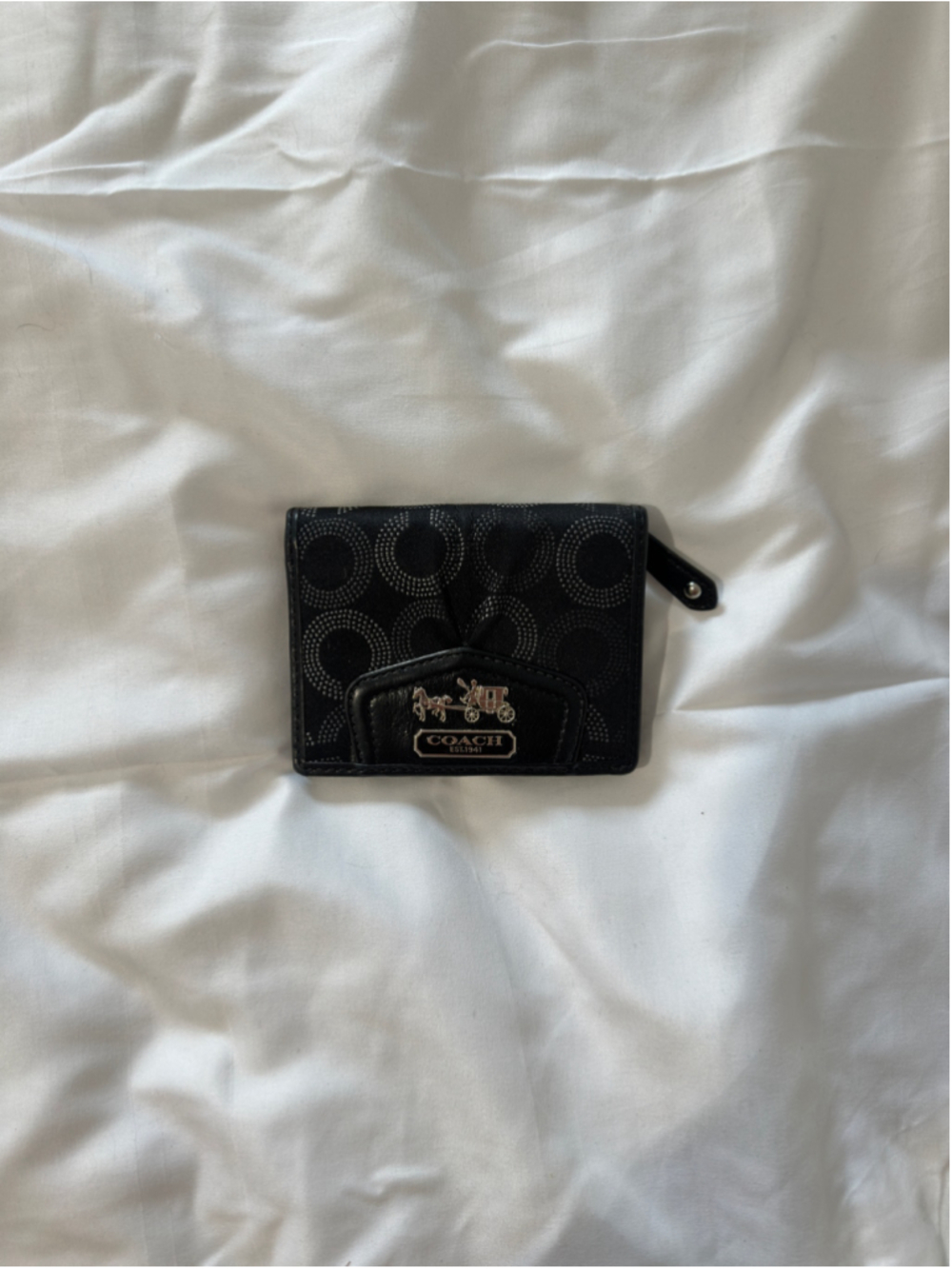 Women's Coach Black and Pink Logo Wallet, One Size